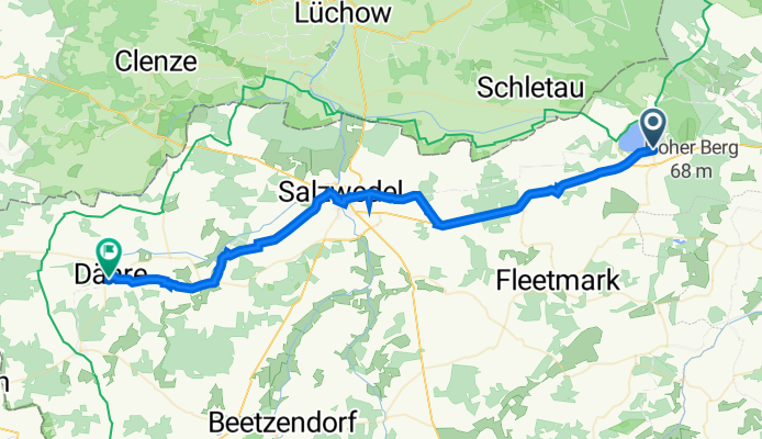 Bahnhofstraße 2–4, Arendsee (Altmark) nach Friedensstraße 12, Dähre