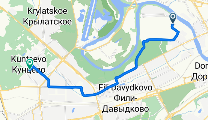 Береговой проезд, 4 к3 с8, Москва до улица Академика Павлова, 10А, Москва