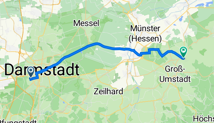 Wittichstraße 7, Darmstadt nach Dörrwiesenweg 23, Groß-Umstadt