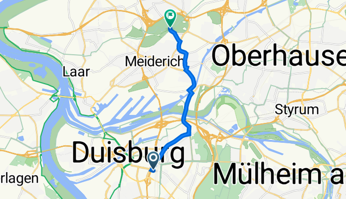 Mercatorstraße 19-25, Duisburg nach Emscherstraße 71, Duisburg