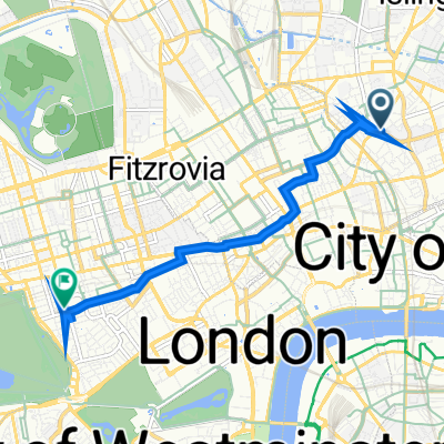 Rosoman St, London to 30 Grosvenor Square, London