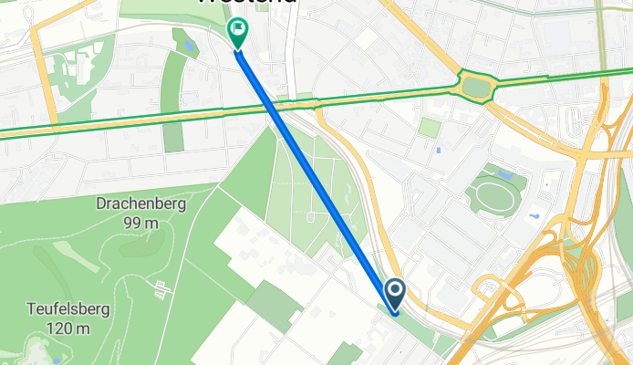 Waldschulallee 23, Berlin nach Kol. Eisenbahnland 9, Berlin