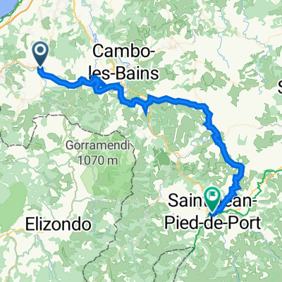 75 Chemin Karrika, Saint-Pée-sur-Nivelle naar 15 Place Charles de Gaulle, Saint-Jean-Pied-de-Port