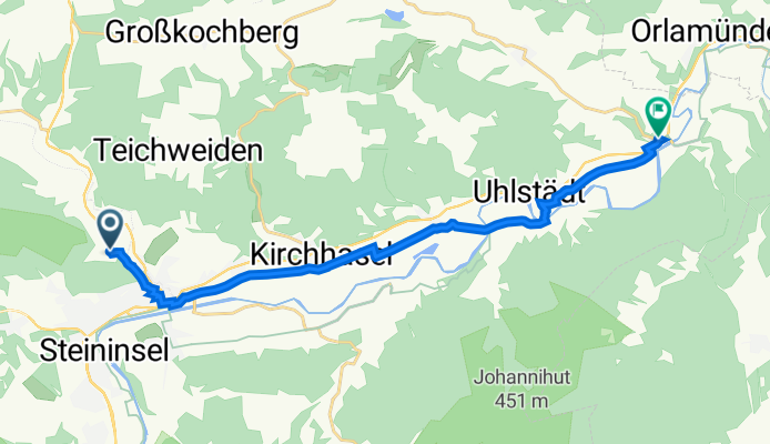 Fischerstal 2, Rudolstadt nach Zeutsch, Erfurter Straße, Uhlstädt-Kirchhasel