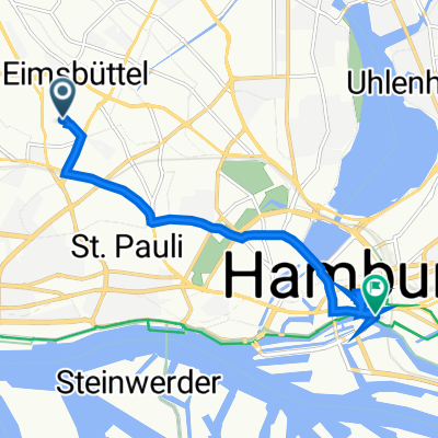 Langenfelder Straße 106, Hamburg to Oberbaumbrücke 1, Hamburg