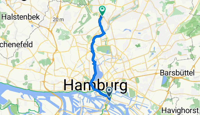 Brandshofer Deich 66, Hamburg nach Erdkampsweg 134, Hamburg
