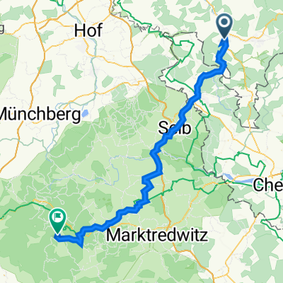 Pfaffenlohweg 5, Adorf/Vogtland nach Gustav-Leutelt-Straße 9, Fichtelberg