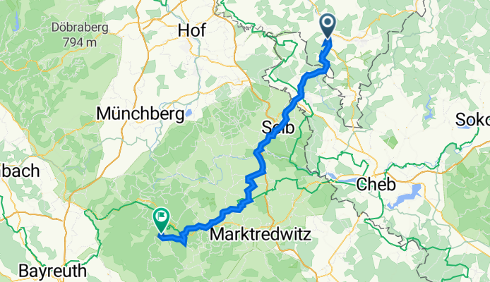 Pfaffenlohweg 5, Adorf/Vogtland nach Gustav-Leutelt-Straße 9, Fichtelberg
