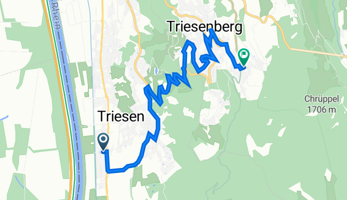 Bächlegatterweg 3, Triesen nach Steinortstrasse 27, Triesenberg
