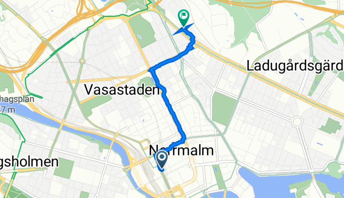 Vasagatan 28, Stockholm to Körsbärsvägen 5, Stockholm