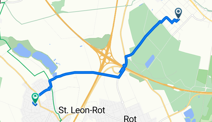Rudolf-Diesel-Straße 45B, Walldorf nach Speyerer Straße 13, Sankt Leon-Rot