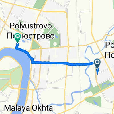 улица Передовиков, 31 к2, Санкт-Петербург до Феодосийская улица, 2А, Санкт-Петербург