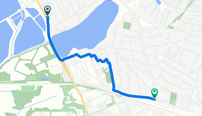 вулиця Незалежності 16, Яготин to вулиця Вокзальна 10, Яготин