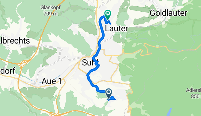 Neuer Friedberg 48, Suhl nach Dörrenbachstraße 22, Suhl