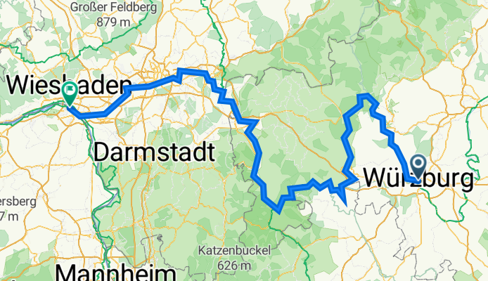 Paradeplatz 4, Würzburg nach Rheinallee 96, Mainz