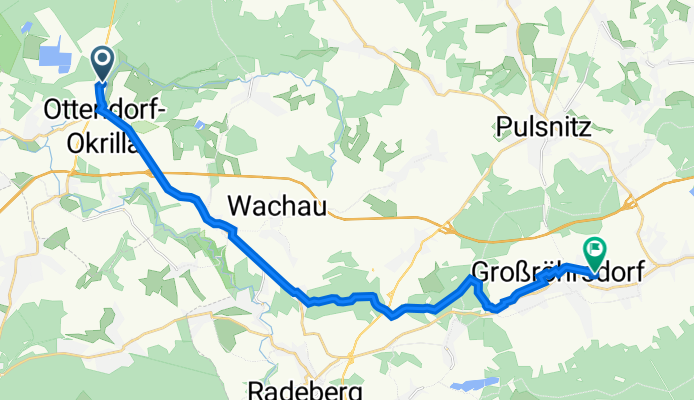 Königsbrücker Straße 40, Ottendorf-Okrilla nach Breitscheidstraße 11, Großröhrsdorf