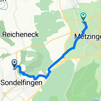 Reichenecker Straße 94, Reutlingen nach Friedrich-Münzinger-Straße 14, Metzingen