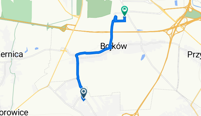 1 Maja 43, Knurów do Bojkowska 80, Gliwice