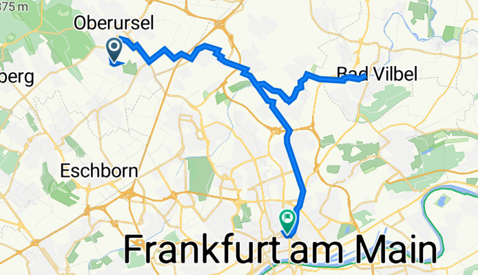 An den Pappeln 2A, Oberursel (Taunus) nach Elefantengasse 19, Frankfurt am Main