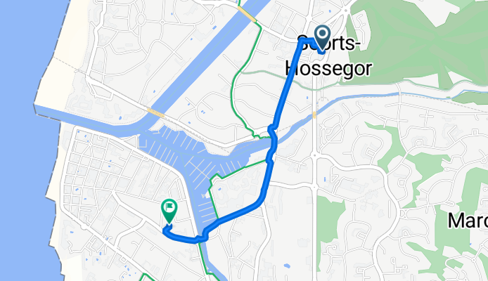85 Avenue Serge Barranx, Soorts-Hossegor à 1 Rue Marlan, Capbreton
