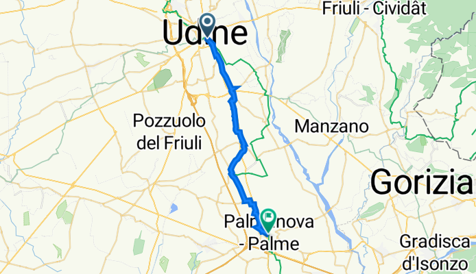 Via Rauscedo 1, Udine nach Borgo Udine 2, Palmanova