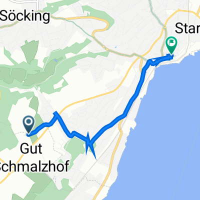 Olympiastraße, Pöcking nach Bahnhofplatz 4, Starnberg