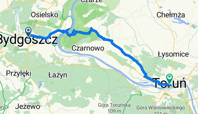 Gdańska 54, Bydgoszcz to Szczytna 16, Toruń