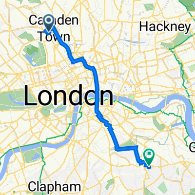 9 Hawley Crescent, London to 2 Wood's Road, London