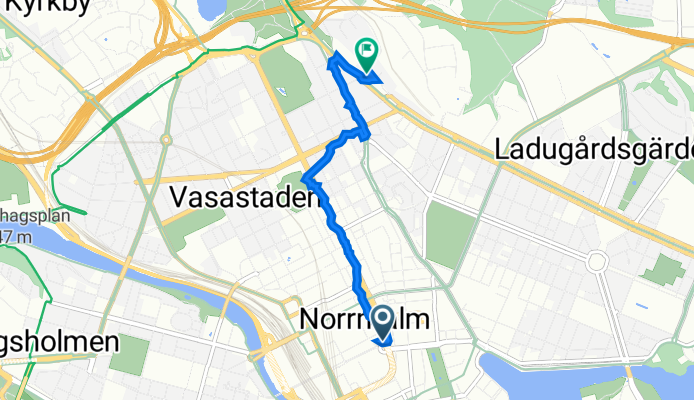 Sveavägen 1, Stockholm to Körsbärsvägen 7, Stockholm