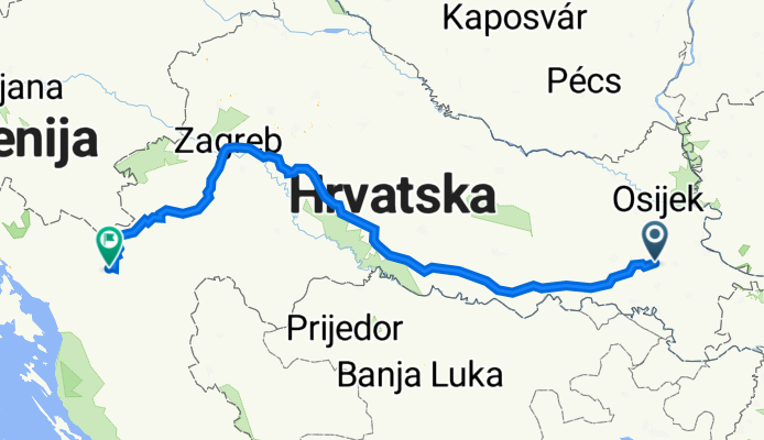 Ulica Joze Ivakića 45, Ivankovo to Ulica Bernardina Frankopana 1, Ogulin