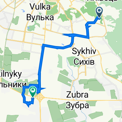 От вулиця Шафарика 12, Львів до Кільцева дорога 44, Солонка