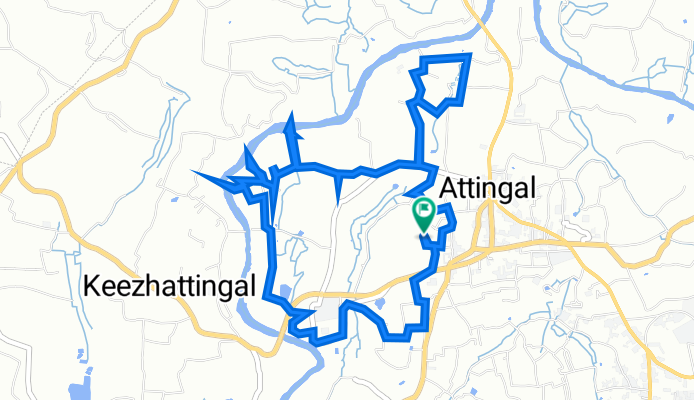 Veerakeralapuram West Lane, Attingal to Veerakeralapuram West Lane, Attingal