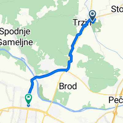 Regionalna Cesta 104, Trzin až Dunajska cesta 177, Ljubljana