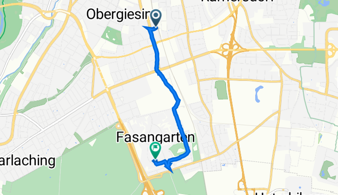 Wallbergstraße 7, München nach Pennstraße 27, München