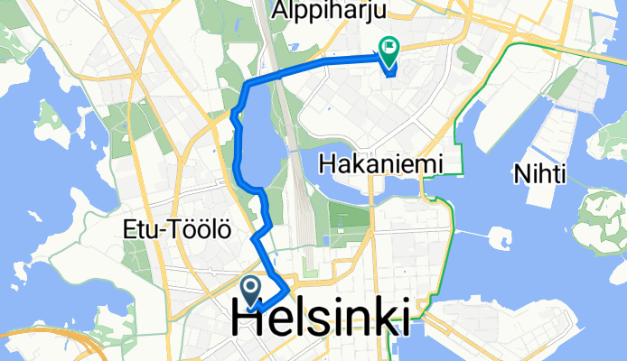 Urho Kekkosen katu 6, Helsinki to Fleminginkatu 10, Helsinki