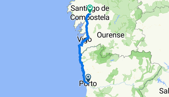 Rua Amândio Galhano 55, Porto to Rúa da Fonte de Santo Antonio, 71–99, Santiago de Compostela