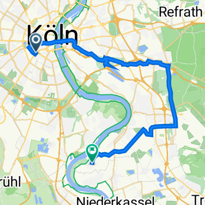 Luxemburger Straße 21, Köln nach Sandbergstraße 67, Köln