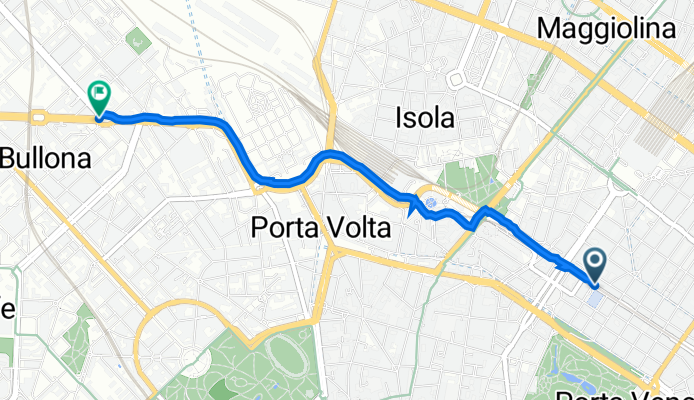 Viale Tunisia 42, Milan to Piazza Diocleziano, Milan