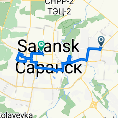 qОт улица Косарева 13к2, Саранск до Пролетарская улица 106, Саранск