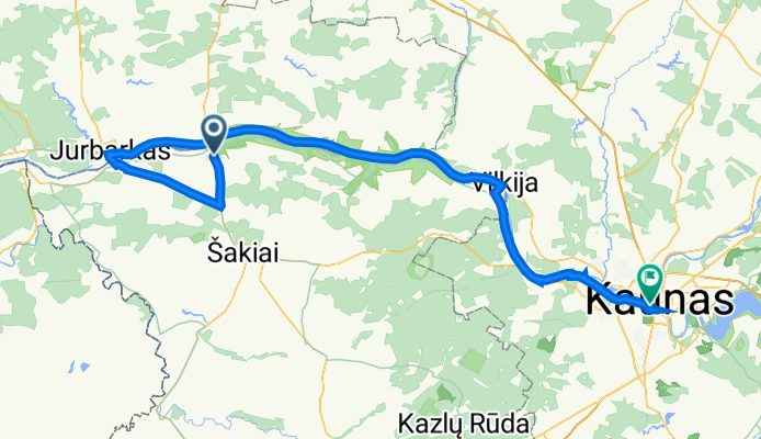 Vakarų g., Gelgaudiškis to Rotušės a. 10, Kaunas
