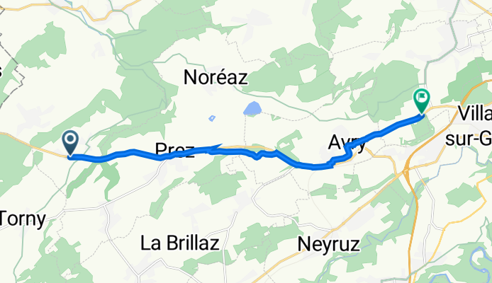 Route de Fribourg, Grandsivaz à Route principale 181, Matran