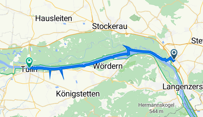 Brückenstraße 34, Korneuburg nach Marc-Aurel-Park 1 B, Tulln an der Donau