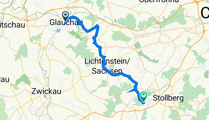 Lindenstraße 19–24, Glauchau nach Oelsnitzer Straße, Oelsnitz/Erzgebirge