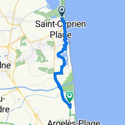 500F Boulevard François Desnoyer, Saint-Cyprien naar 50 Camping la marende, Argelès-sur-Mer