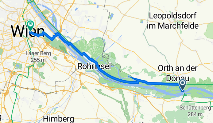 Uferstraße 20, Orth an der Donau nach Fleischmarkt 24, Wien