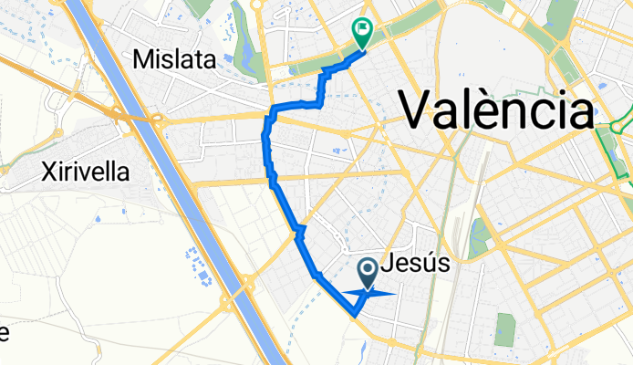 Avinguda de Gaspar Aguilar, 101, València to Extramurs, València
