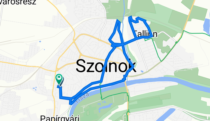 Tompa Mihály utca 22., Szolnok to Hunyadi János utca 58., Szolnok