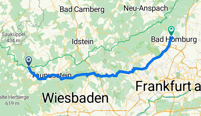 Hauptstraße 16, Bad Schwalbach nach Gluckensteinweg 36, Bad Homburg vor der Höhe