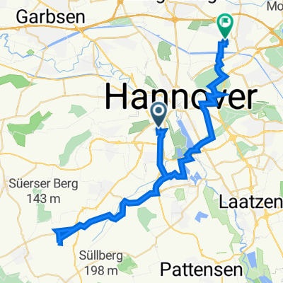 Göttinger Straße 33, Hannover nach Tilsiter Straße 32, Hannover