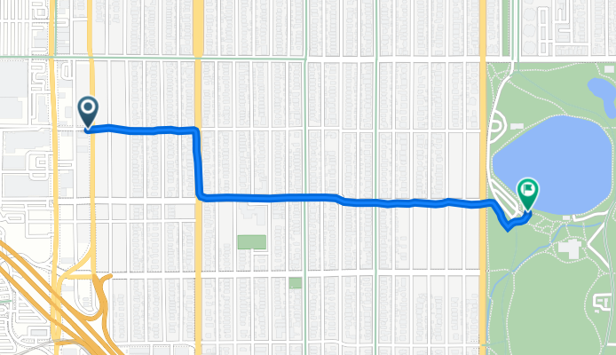 South Lincoln Street 601, Denver to East Exposition Avenue 1250, Denver